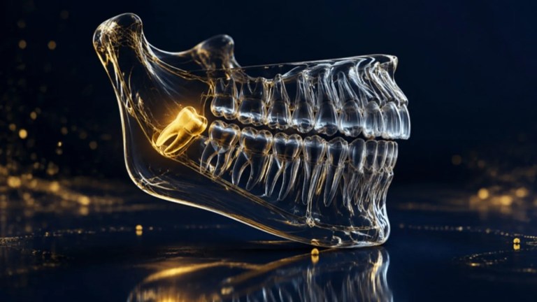 3D illustration of a jaw with a wisdom tooth highlighted – Sigma Dental Clinic, Chicago